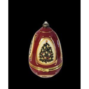 Mr. Christmas Musical Bell Christmas Tree presents Egg Ornament Trinket Box